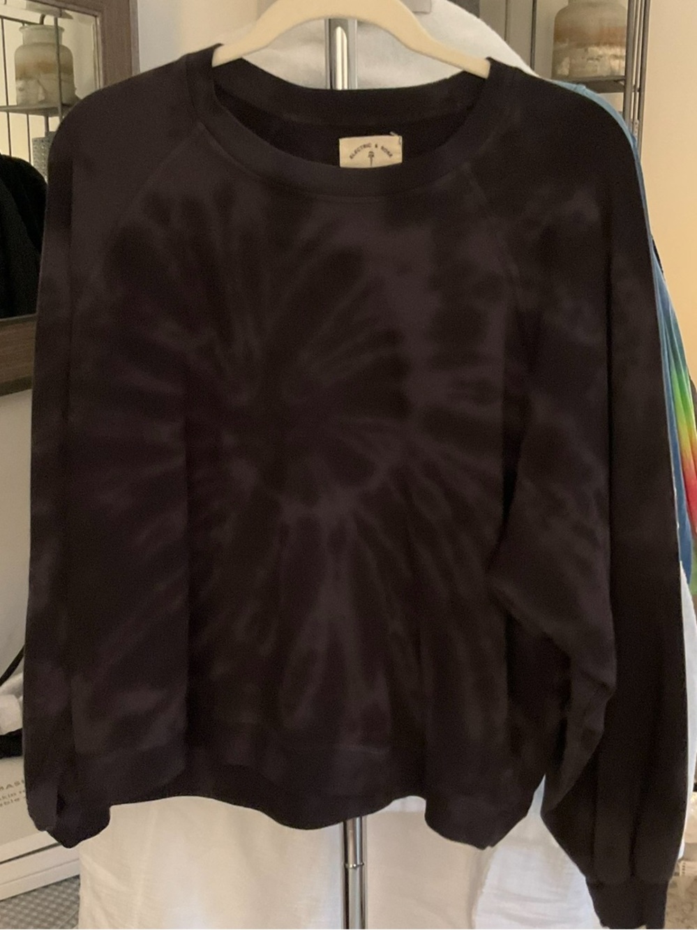 Electric & Rose Black Crewneck Sweatshirt tye dye
